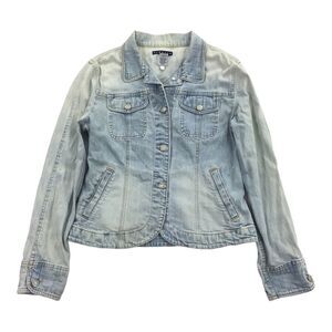 Gap Stretch Denim Jean Jacket Size Medium Womens Light Blue Wash Button Front M